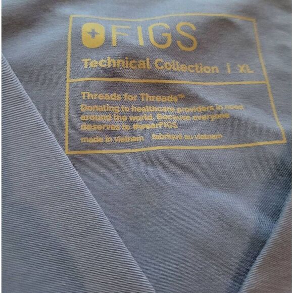 FIGS Casma Scrub Top Women's XL Blue Three Pocket Short Sleeve - Picture 4 of 4